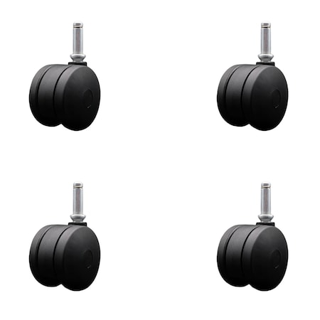Service Caster 3'' Office Chair Casters Nylon Twin Wheel 7/16'' Grip Ring Stem , 4PK SCC-UHGR02S75-NYS-716176-4